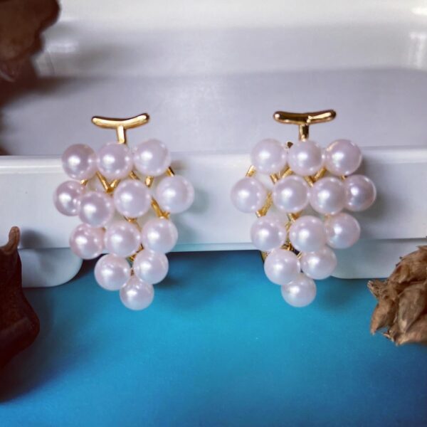 Pearl Grape Cluster Hoops - Image 4