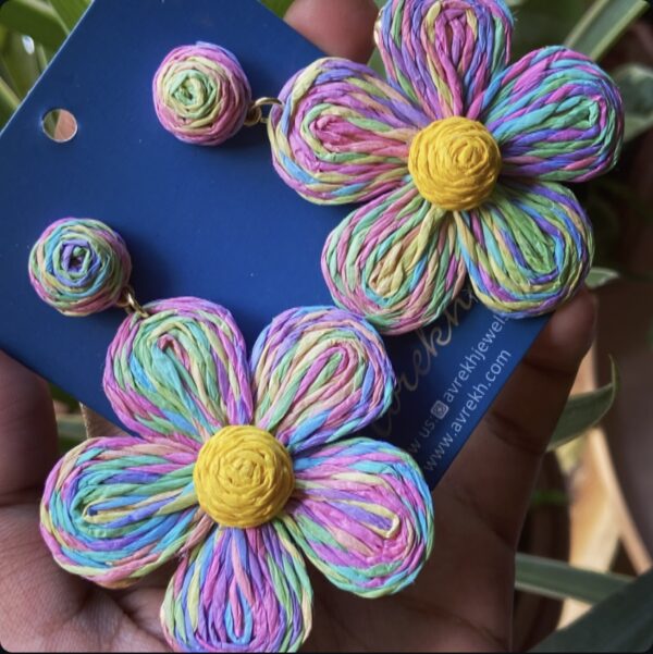 Paper Flower Earrings - Image 3