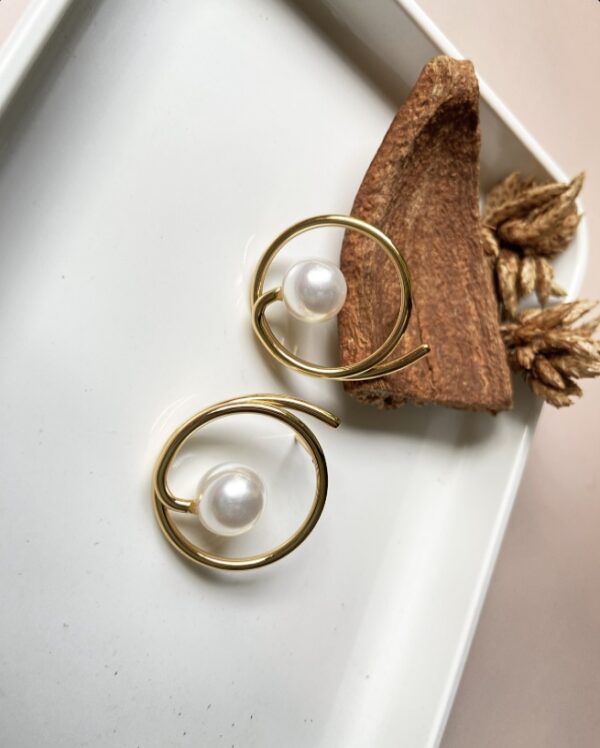 Round Pearl Studs - Image 2