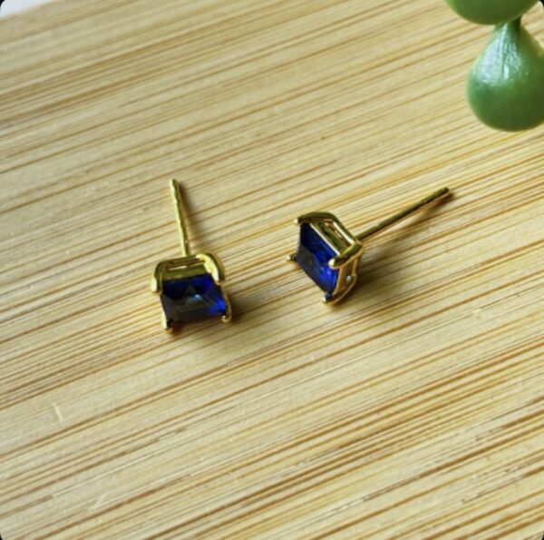 Blue Sapphire Studs - Image 4