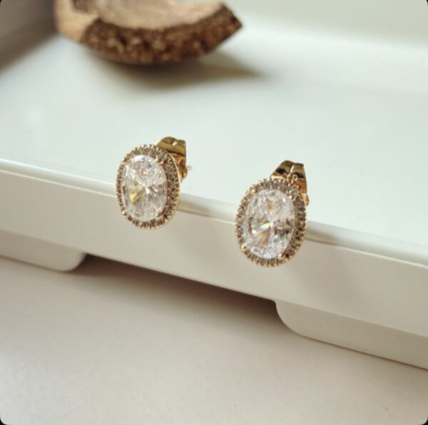 Diamond Oval Studs