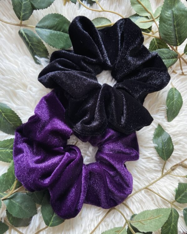 Glittery Velvet Scrunchies