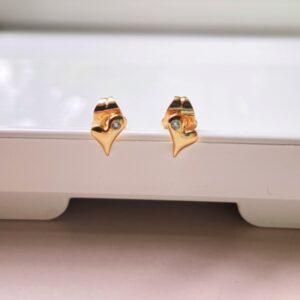 dainty heart shaped stud earrings