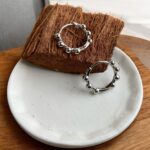 beaded silver hoop earrings – medium size | lightweight, waterproof, anti tarnish & skin friendly daily wear hoops for women