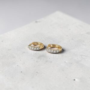 small diamond studded hoop earrings